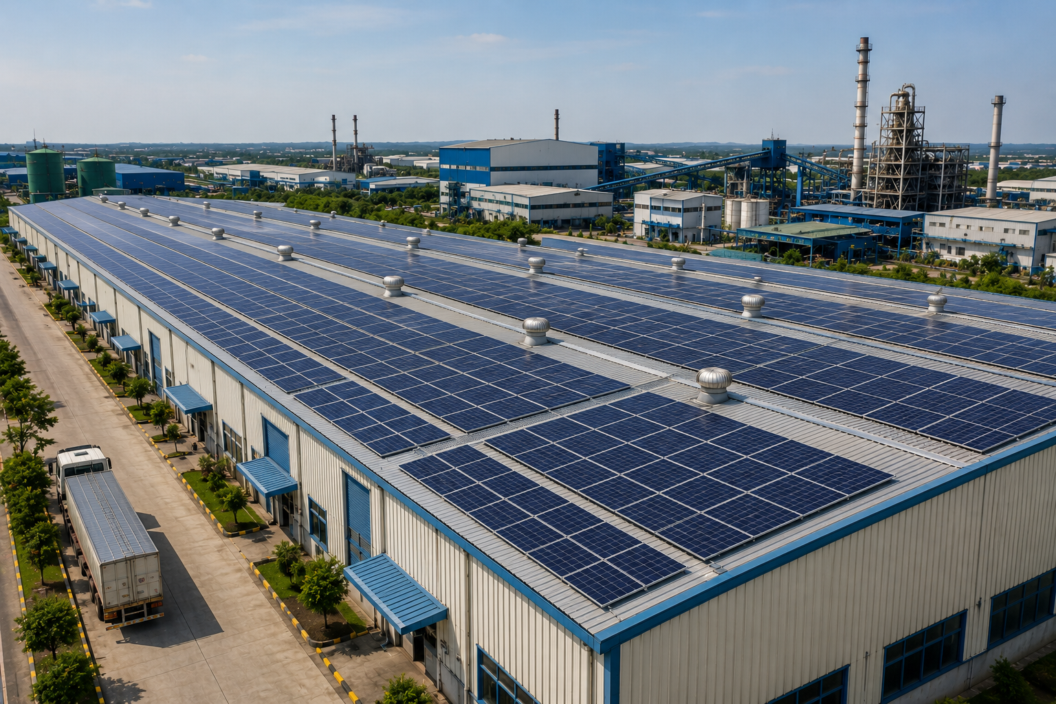 Industrial solar installation